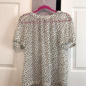 Loft sheer polka a dot top- medium